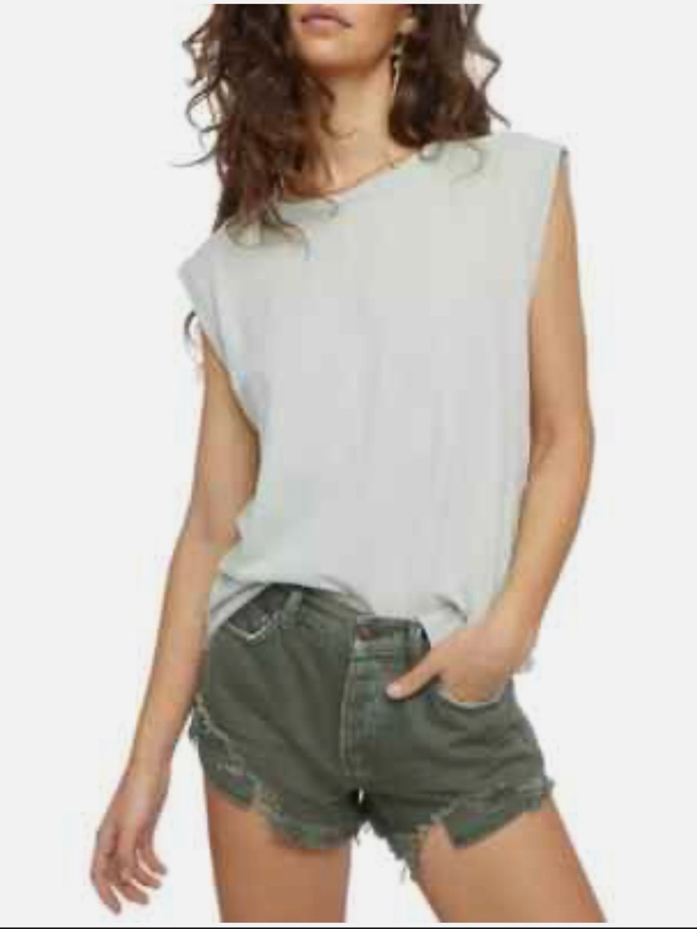 We The Free x Free People Kasee Muscle Tank in Seafoam Green